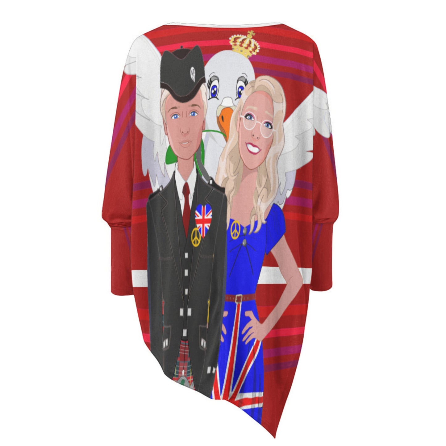 Pullover Long Sleeve T-shirt GLOBAL FREEDOM UNITED© Couple England Red