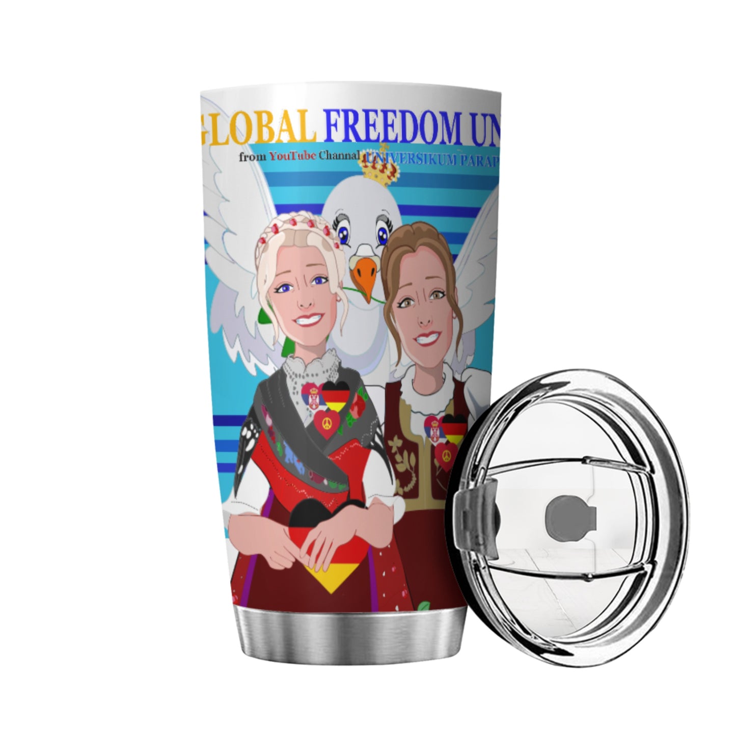 Tumbler GLOBAL FREEDOM UNITED© Women Serbia & Germany Blue