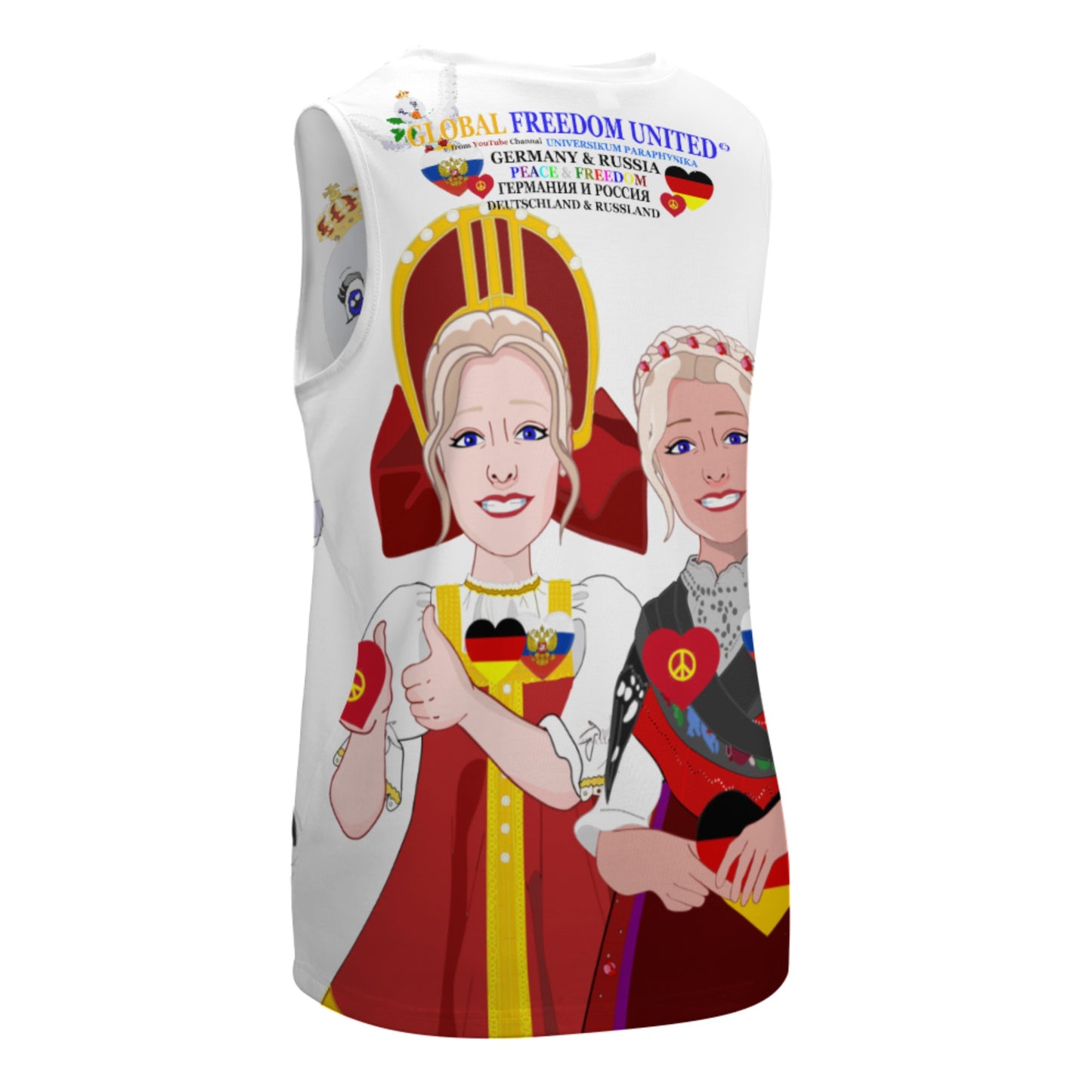 Crewneck Halter Vest GLOBAL FREEDOM UNITED© Women RUSSIA & GERMANY BIG