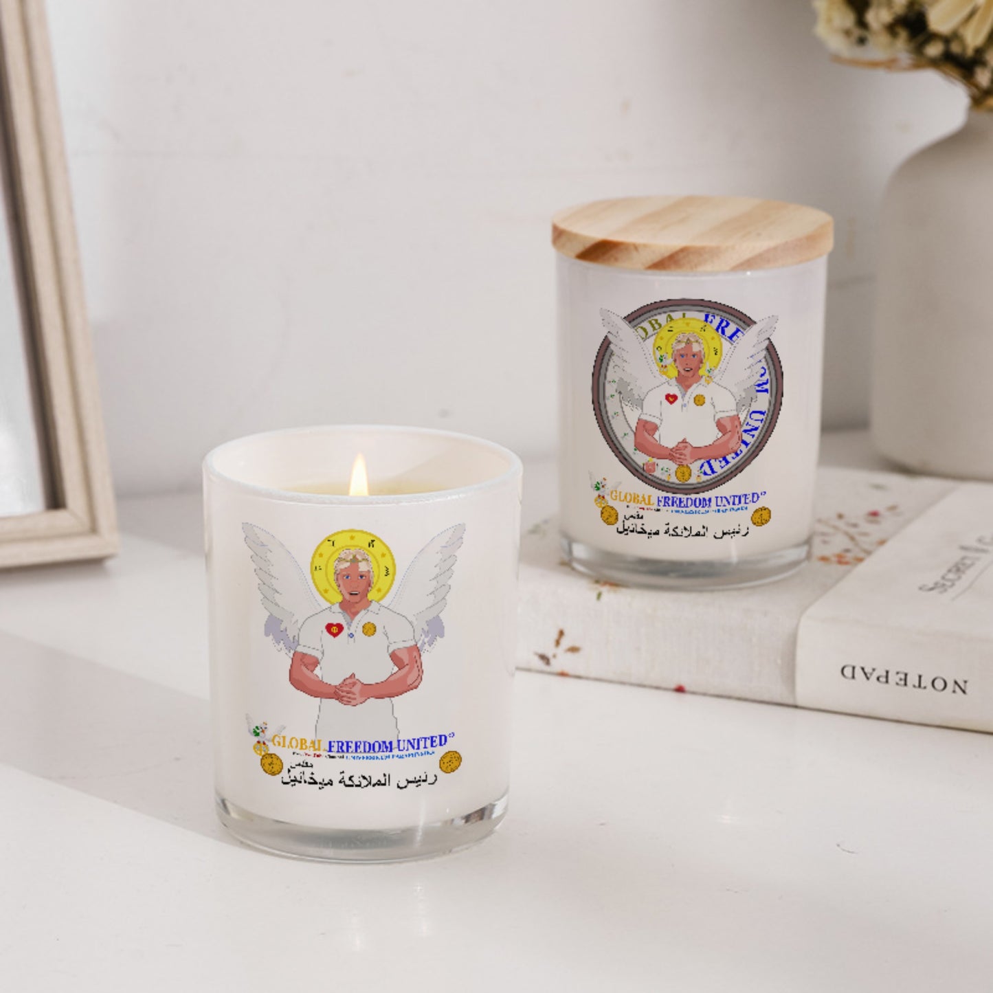 Scented Soy Candle Global Freedom United Archangel Michael Arabic V2