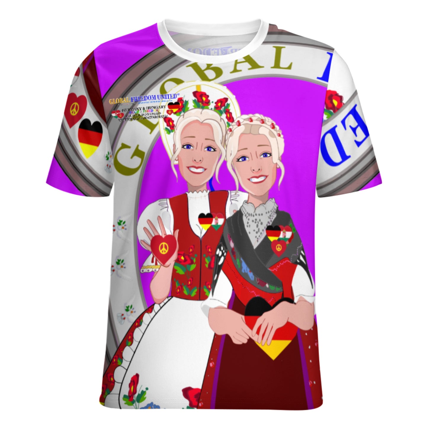 Women´s T-shirt 3 GLOBAL FREEDOM UNITED© Women Germany & Hungary Lilac