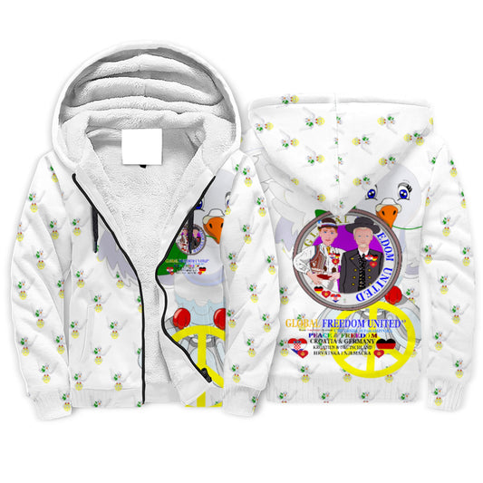 Plush Hoodie GLOBAL FREEDOM UNITED© Men Croatia & Germany Wight