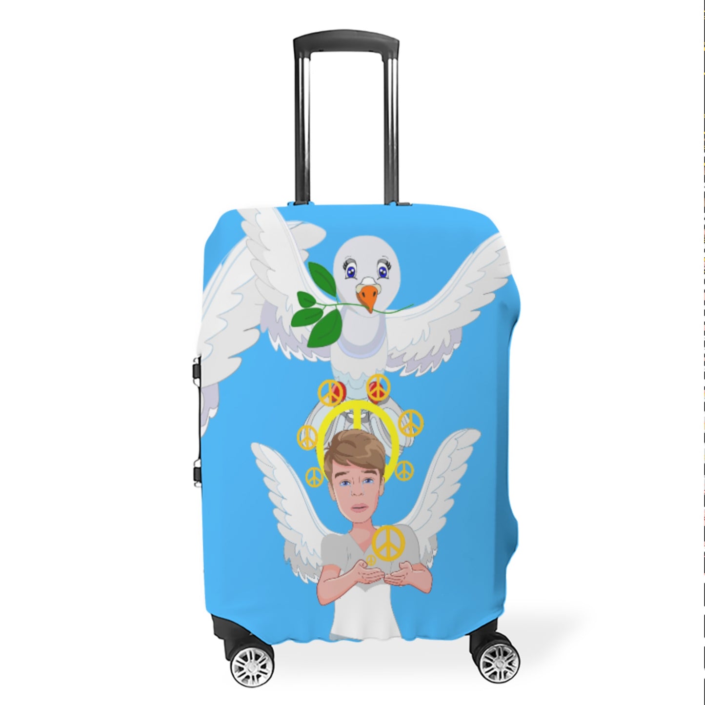 Luggage Cover Global Freedom United  Men Angel Of Peace Blue
