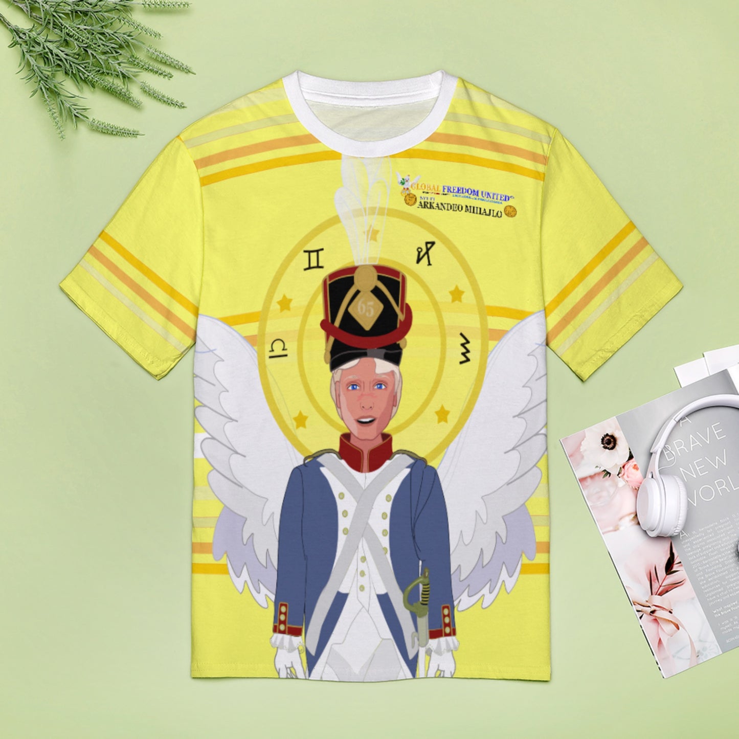 Women´s T-shirt Global Freedom United Archangel Michael Croatia V3 Yellow