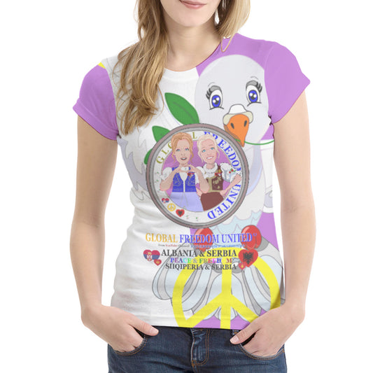 Women´s T-shirt 1 GLOBAL FREEDOM UNITED© Women Albania & Serbia Lilac