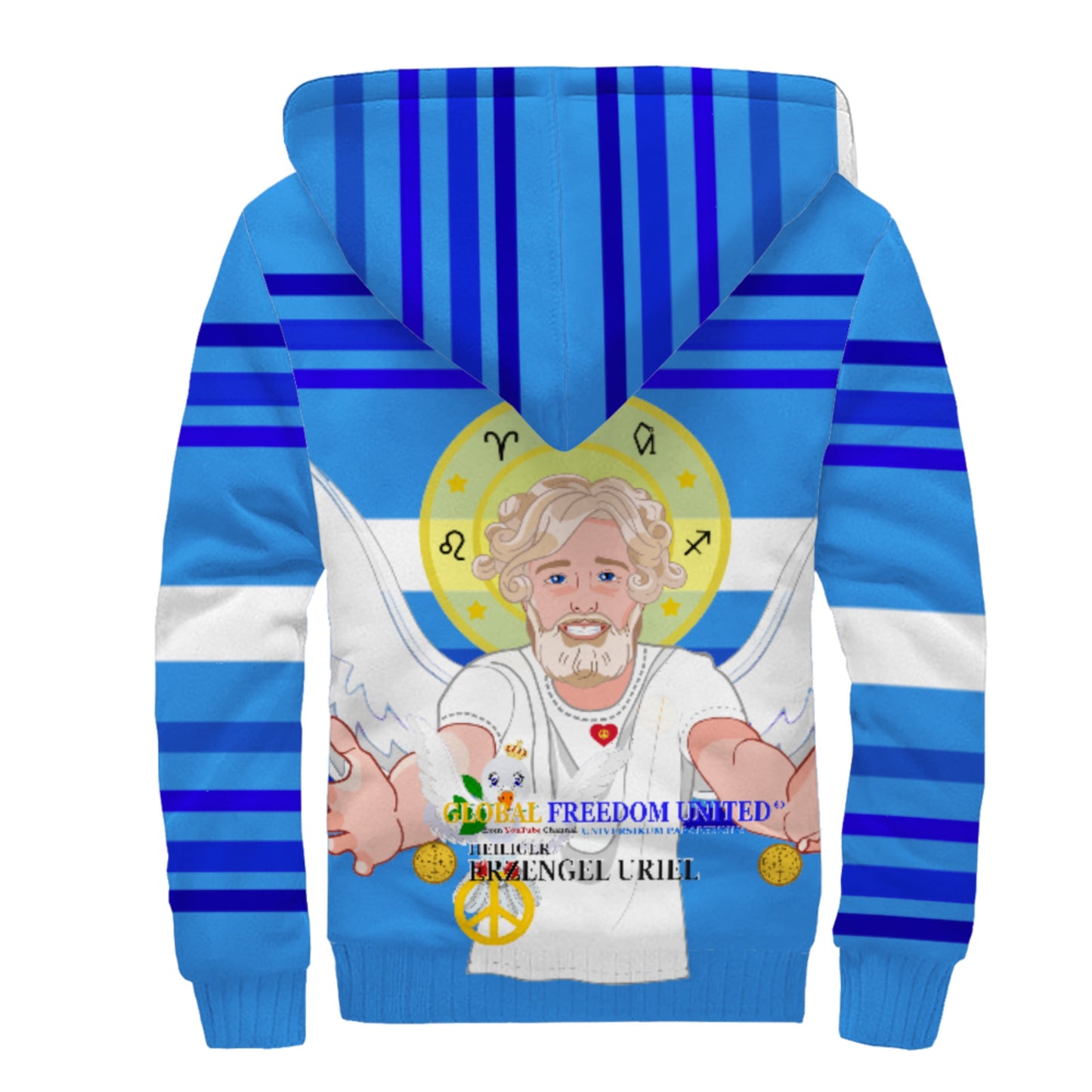 Plush Hoodie Global Freedom United Archangel Uriel German Deep Blue