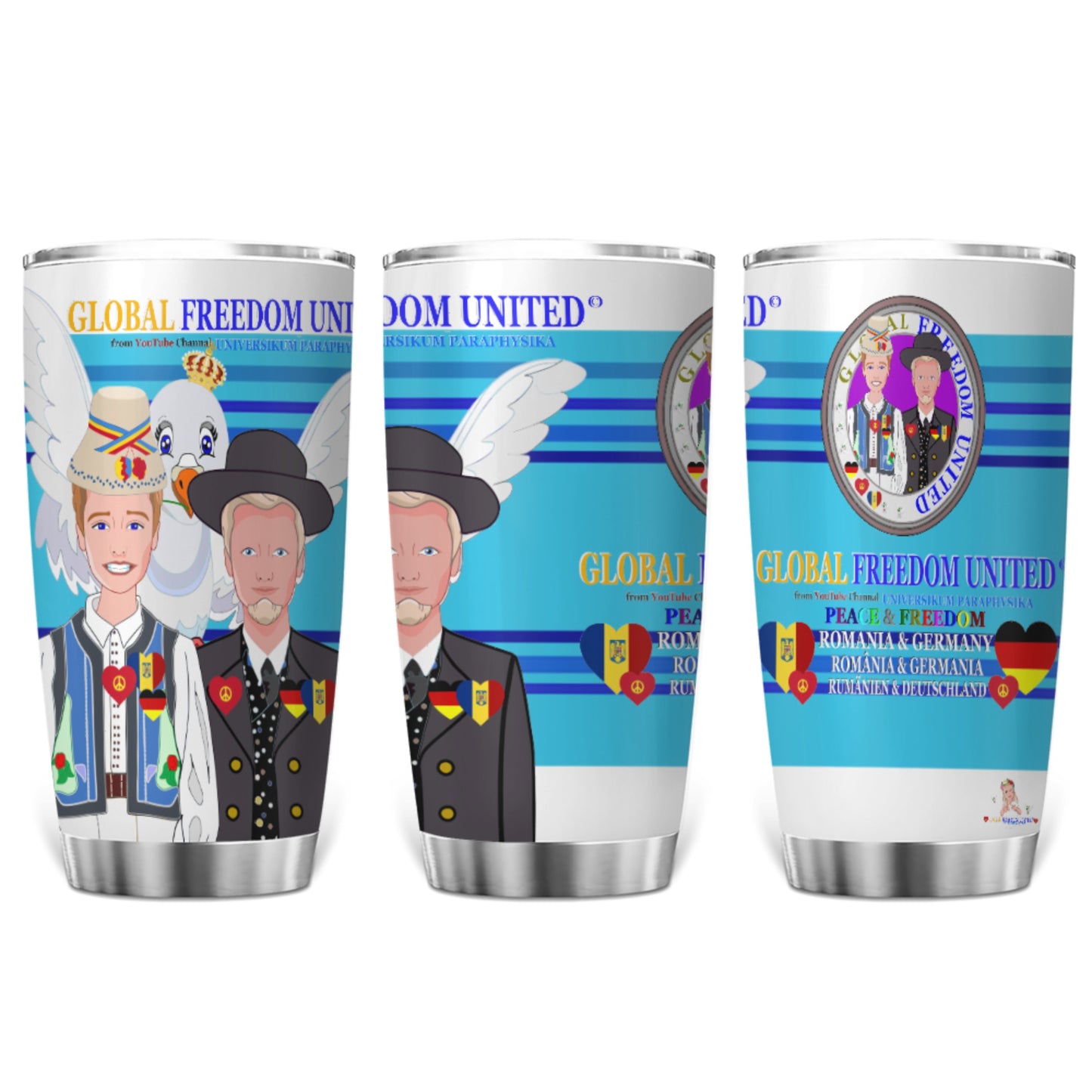 Tumbler Global Freedom United Men Romania & Germany Blue