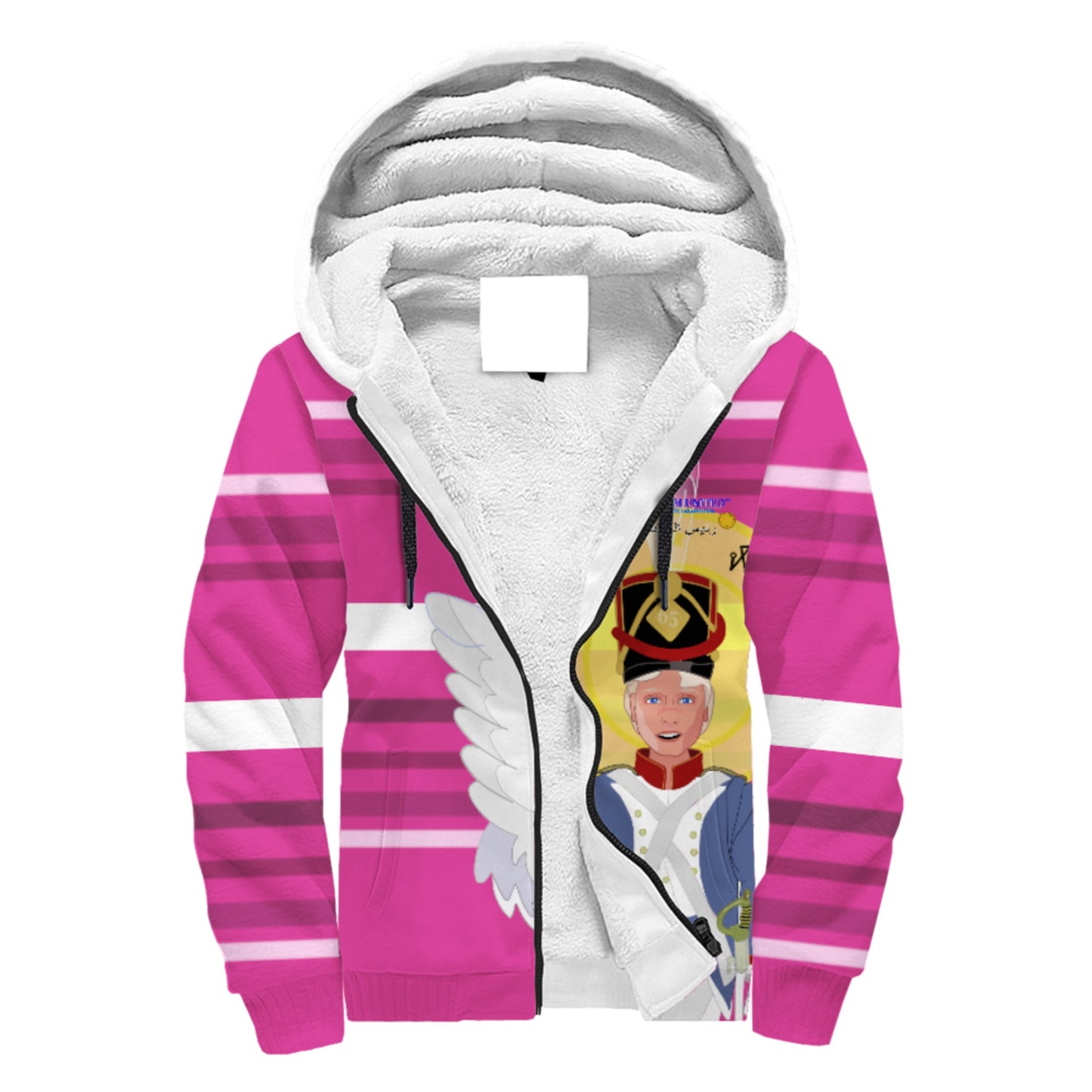 Plush Hoodie Global Freedom United Archangel Michael Arabic V3 Pink1