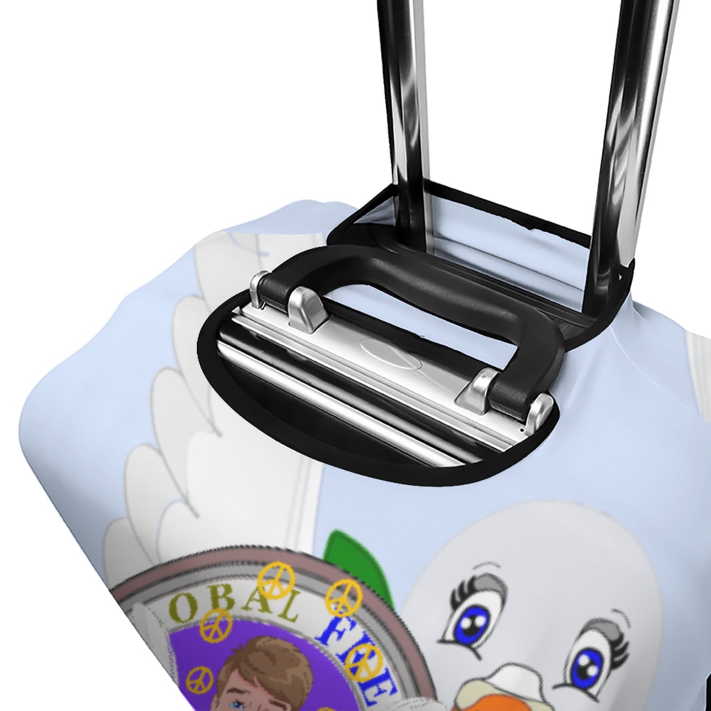 Luggage Cover Global Freedom United Men Angel Of Peace Light Blue