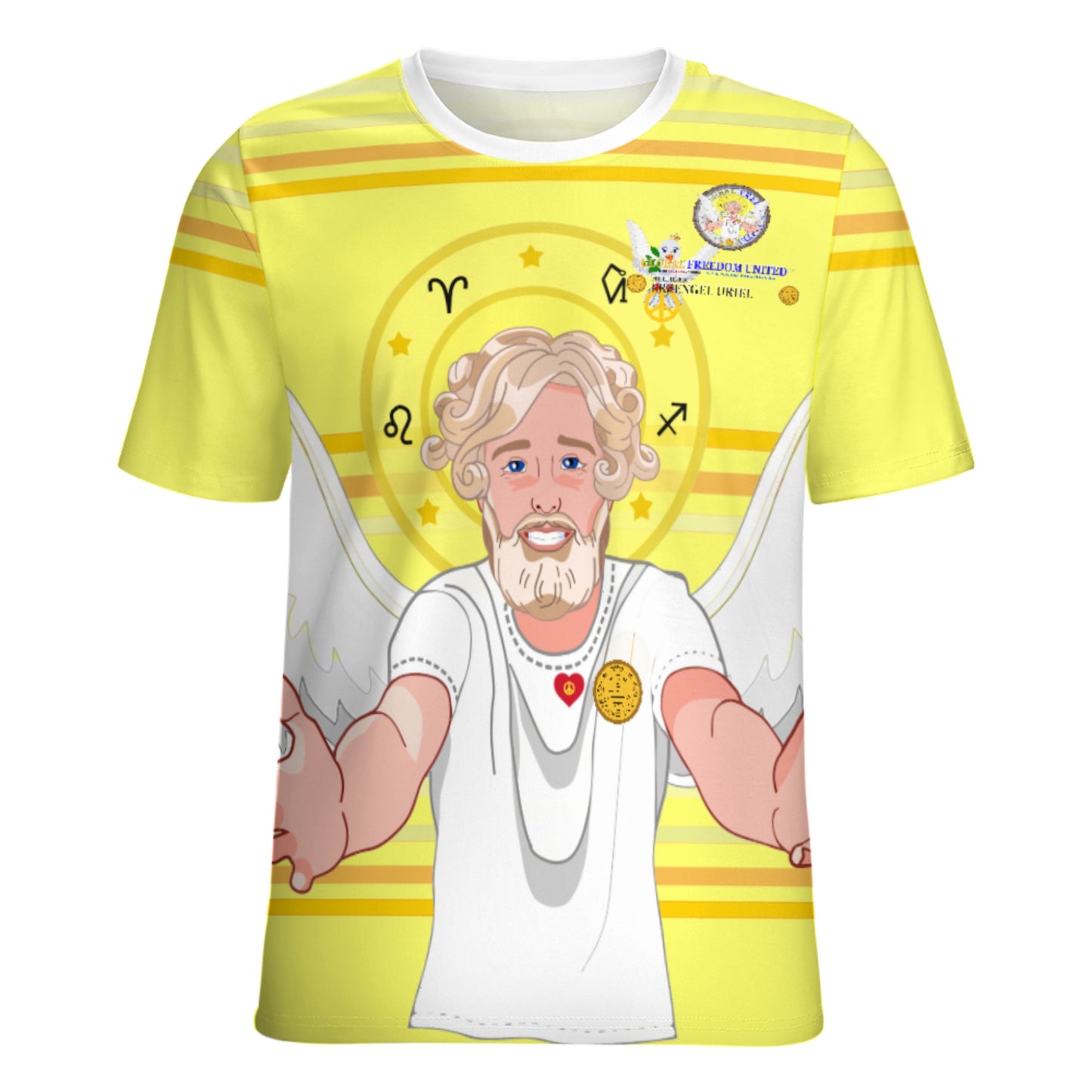 Women´s T-shirt 2 Global Freedom United Archangel Uriel German  Yellow