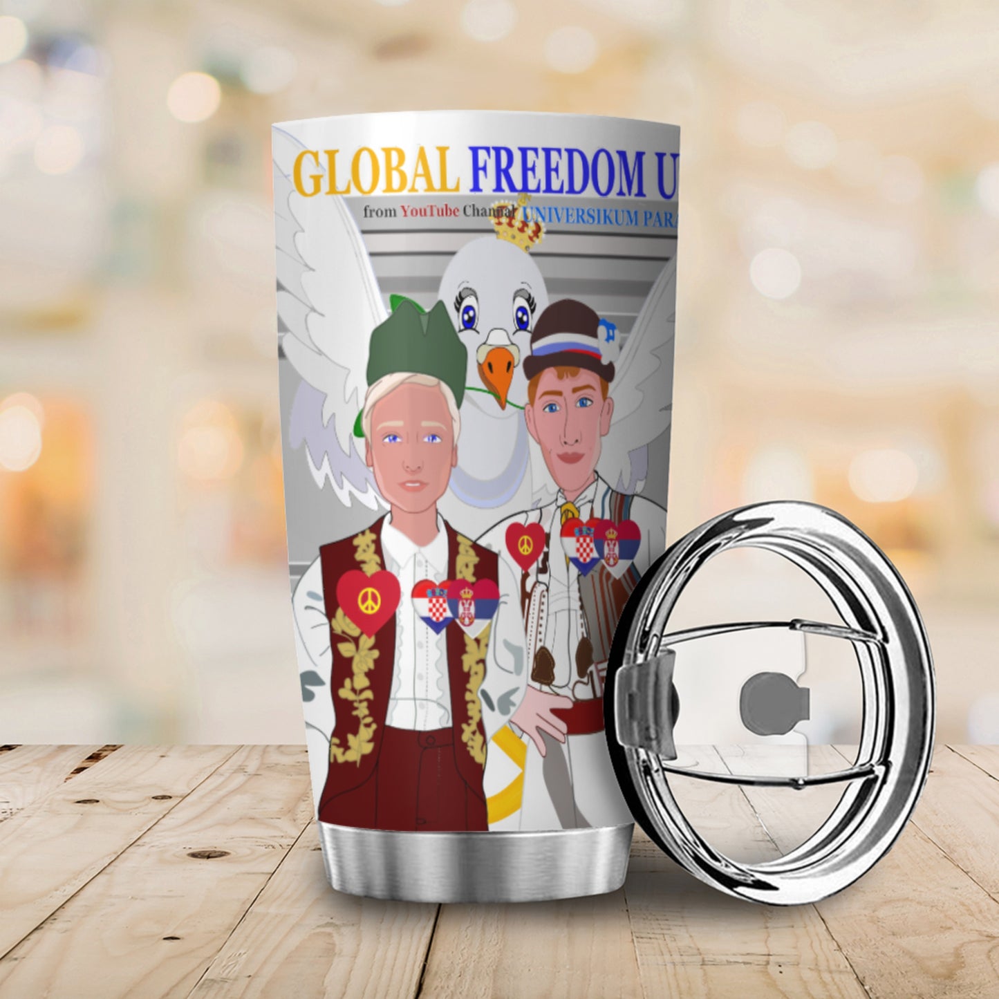 Tumbler Global Freedom United Men Croatia & Serbia Grey