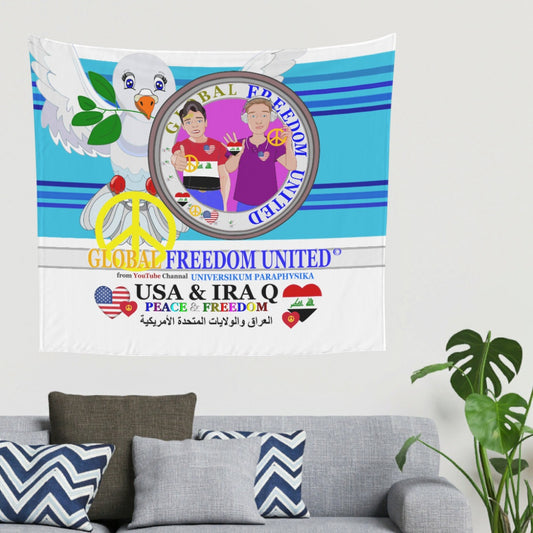 Tapestry Global Freedom United Men Iraq & Usa Old Peace Blue 2