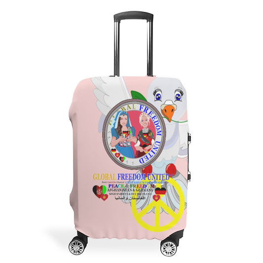 Luggage Cover GLOBAL FREEDOM UNITED© Women AFGHANISTAN & GERMANY Pink