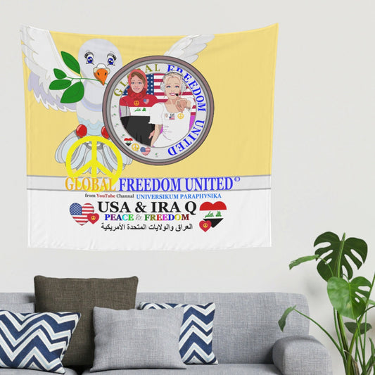 Tapestry Global Freedom United Women Iraq & Usa Old Peace Yellow