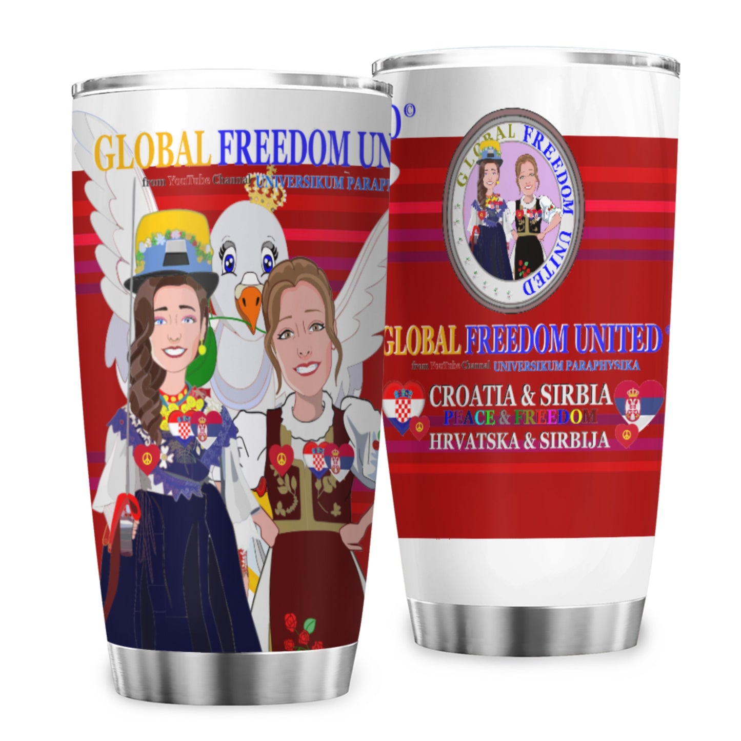 Tumbler Global Freedom United Women Croatia & Serbia Red
