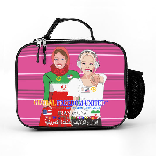 Leather Meal Bag GLOBAL FREEDOM UNITED© Women Iran & USA Pink