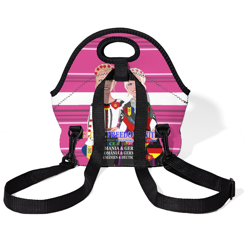 Meal Bag With Strap GLOBAL FREEDOM UNITED© Women Romania & Germany Pink
