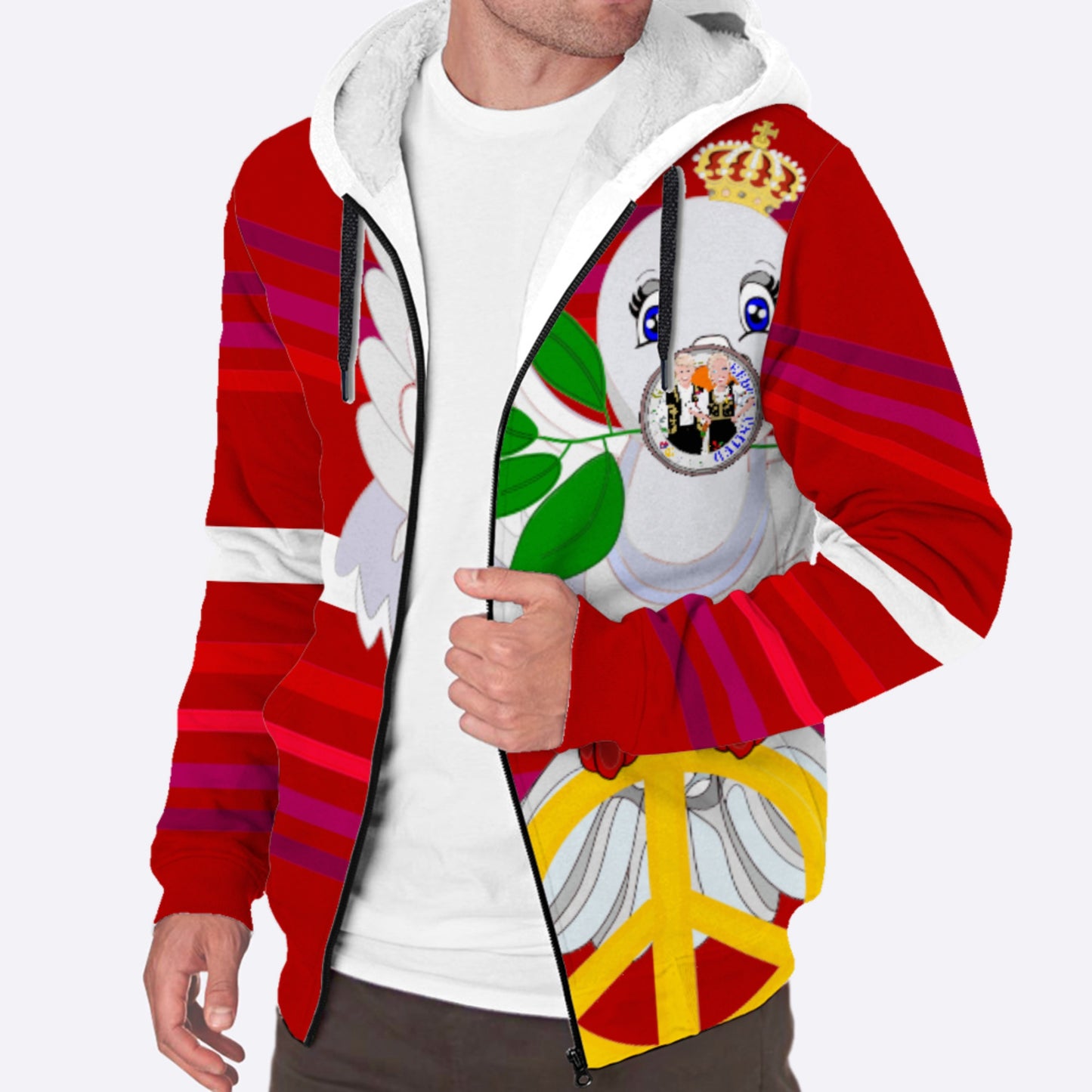 Plush Hoodie 1 Global Freedom United Couple Edition Serbia Red