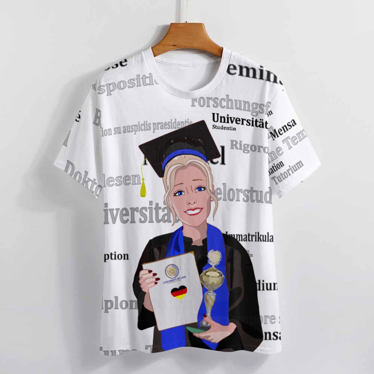 Women´s T-shirt Global Freedom United Student Girl Blond Hair Germany