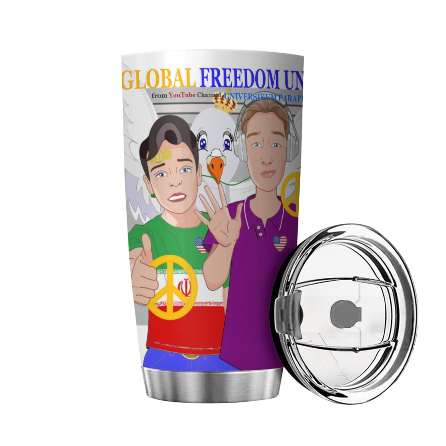 Tumbler GLOBAL FREEDOM UNITED© Men Iran & USA  Grey