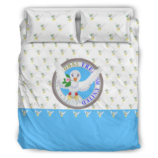 Bed Line GLOBAL FREEDOM UNITED© Dove Of Peace Light Blue 2