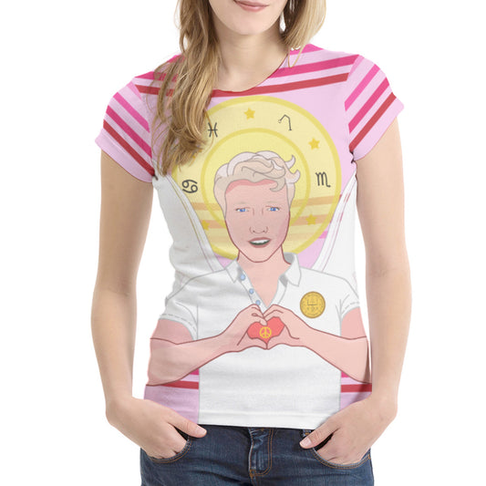 Women´s T-shirt Global Freedom United Archangel Raphael German Pink2