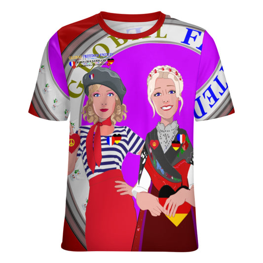 Women´s T-shirt 2 GLOBAL FREEDOM UNITED© Women French & Germany Red