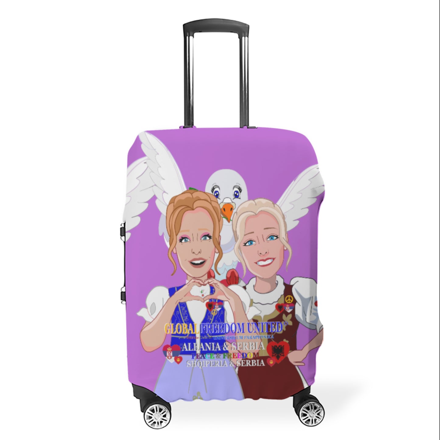 Lugguage Cover Global Freedom United Women Albania & Serbia Old Peace Lilac