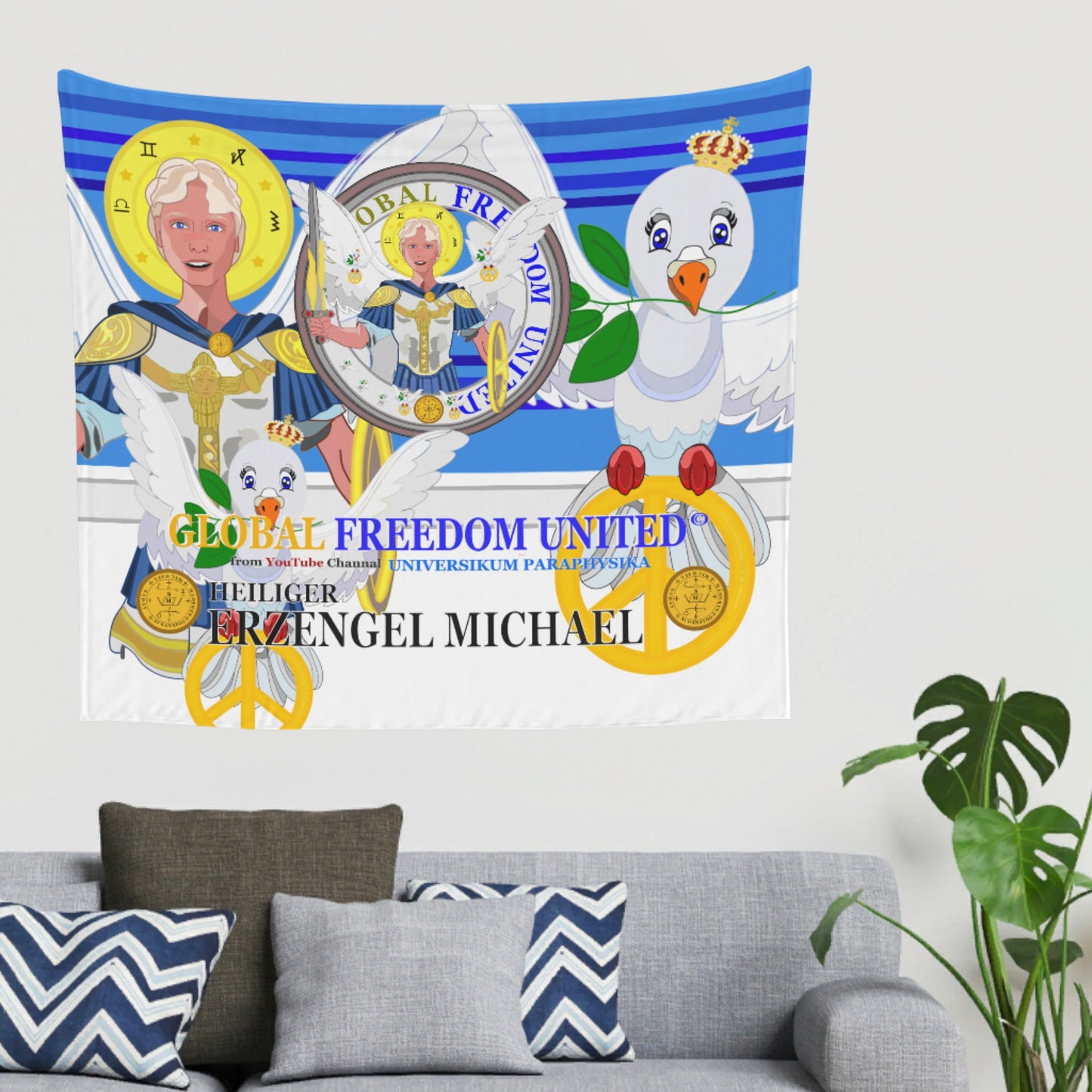 Tapestry Global Freedom United Archangel Michael German Deep Blue