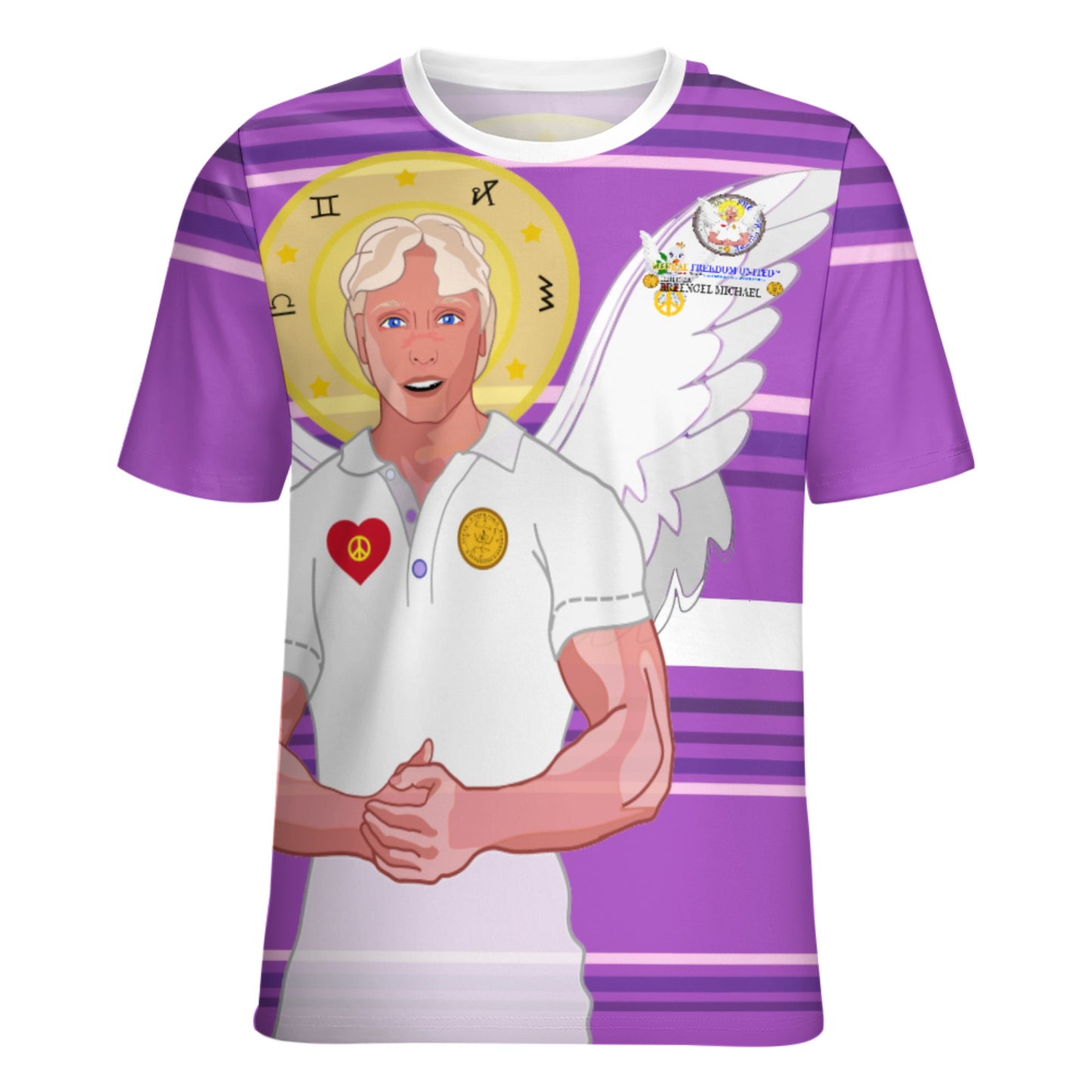 Women´s T-shirt Global Freedom United Archangel Michael German Lilac