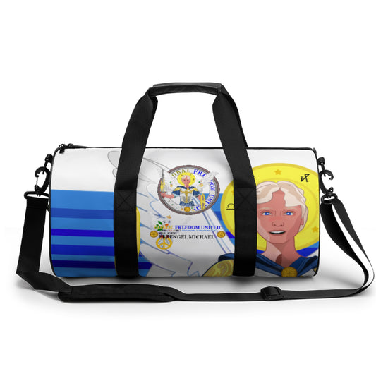 Cylindrical Gym Bag Global Freedom United Archangel Michael German Deep Blue