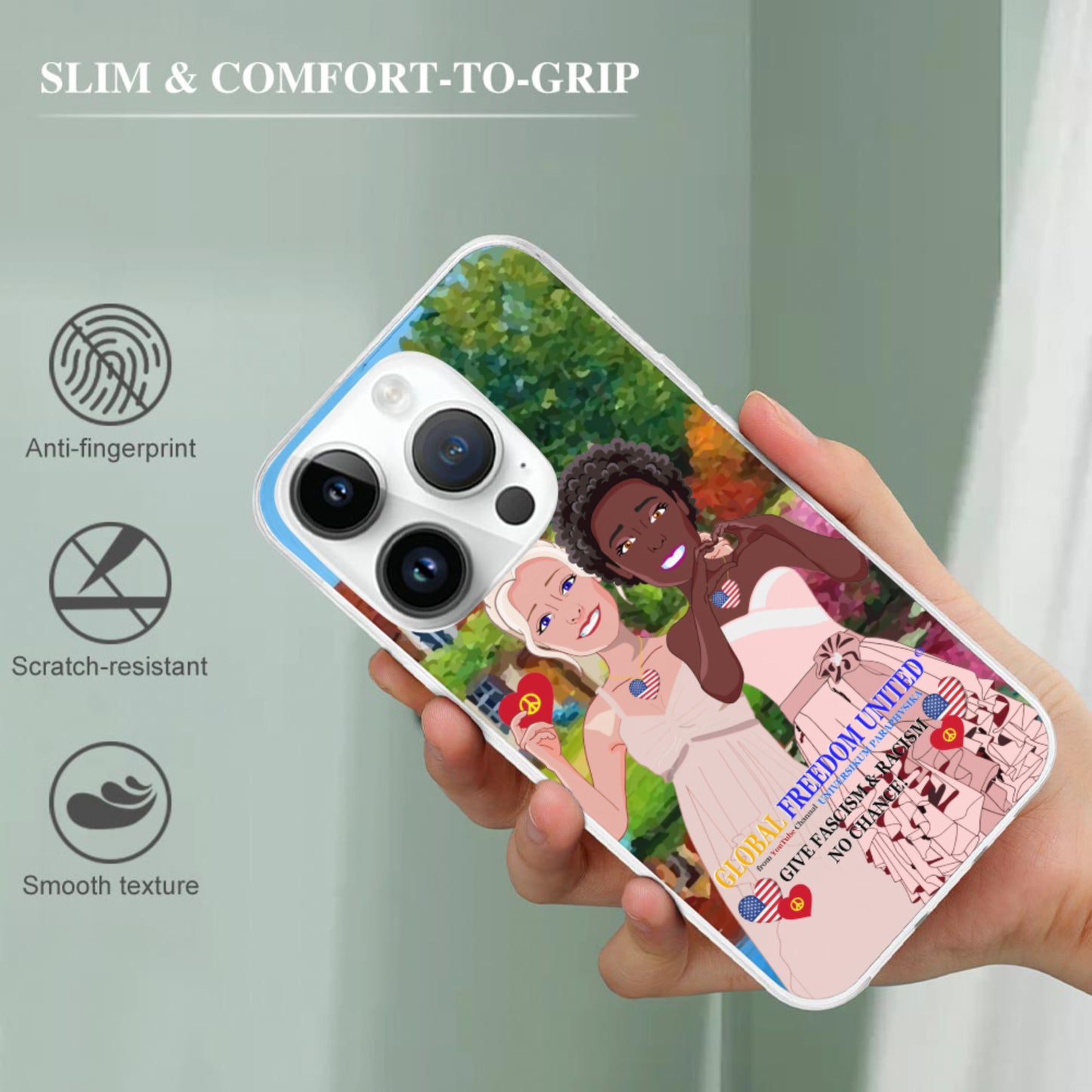 Mobile Phone Case GLOBAL FREEDOM UNITED© Women Anti Fascism & Racicm USA