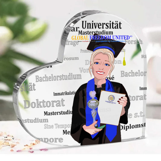 Acryl Heart Global Freedom United Student Girl Silver Place Blond Hair 1