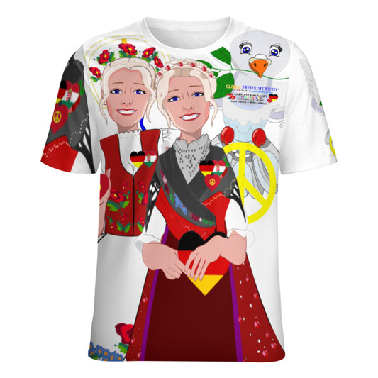 Full Print T-shirt GLOBAL FREEDOM UNITED© Women Germany & Hungary V2 BIG