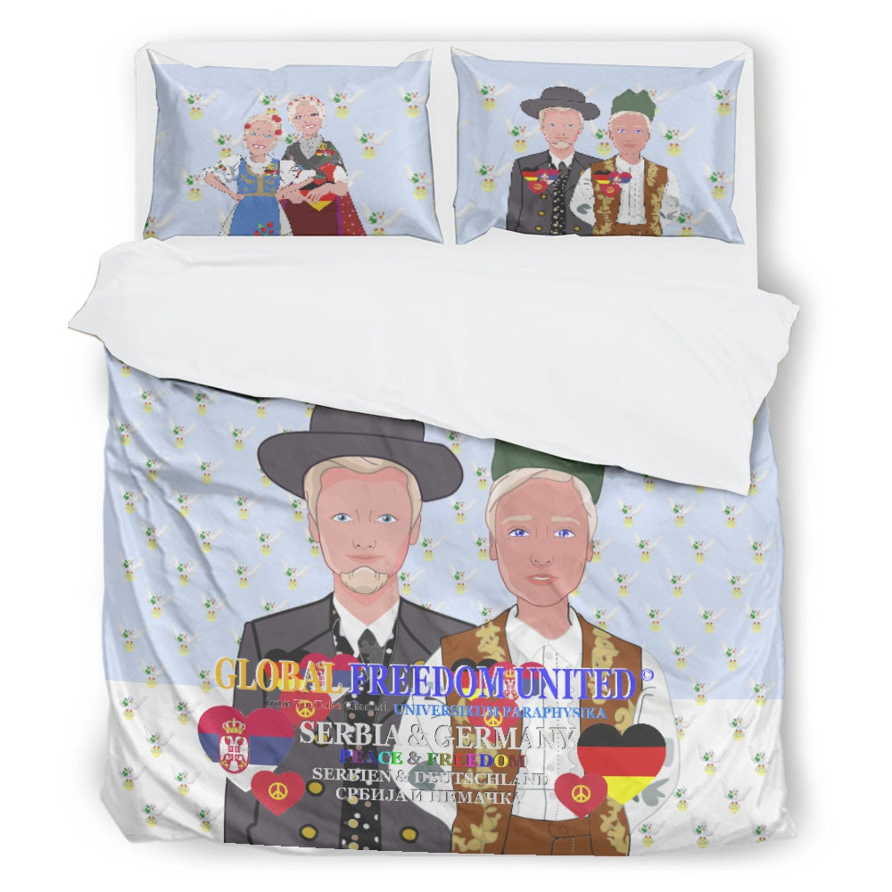 Bed Line  GLOBAL FREEDOM UNITED© Men Serbia & Germany Light Blue V1