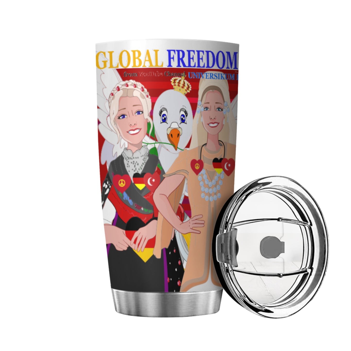 Tumbler Global Freedom United Women Germany & Turkey Old Peace Red