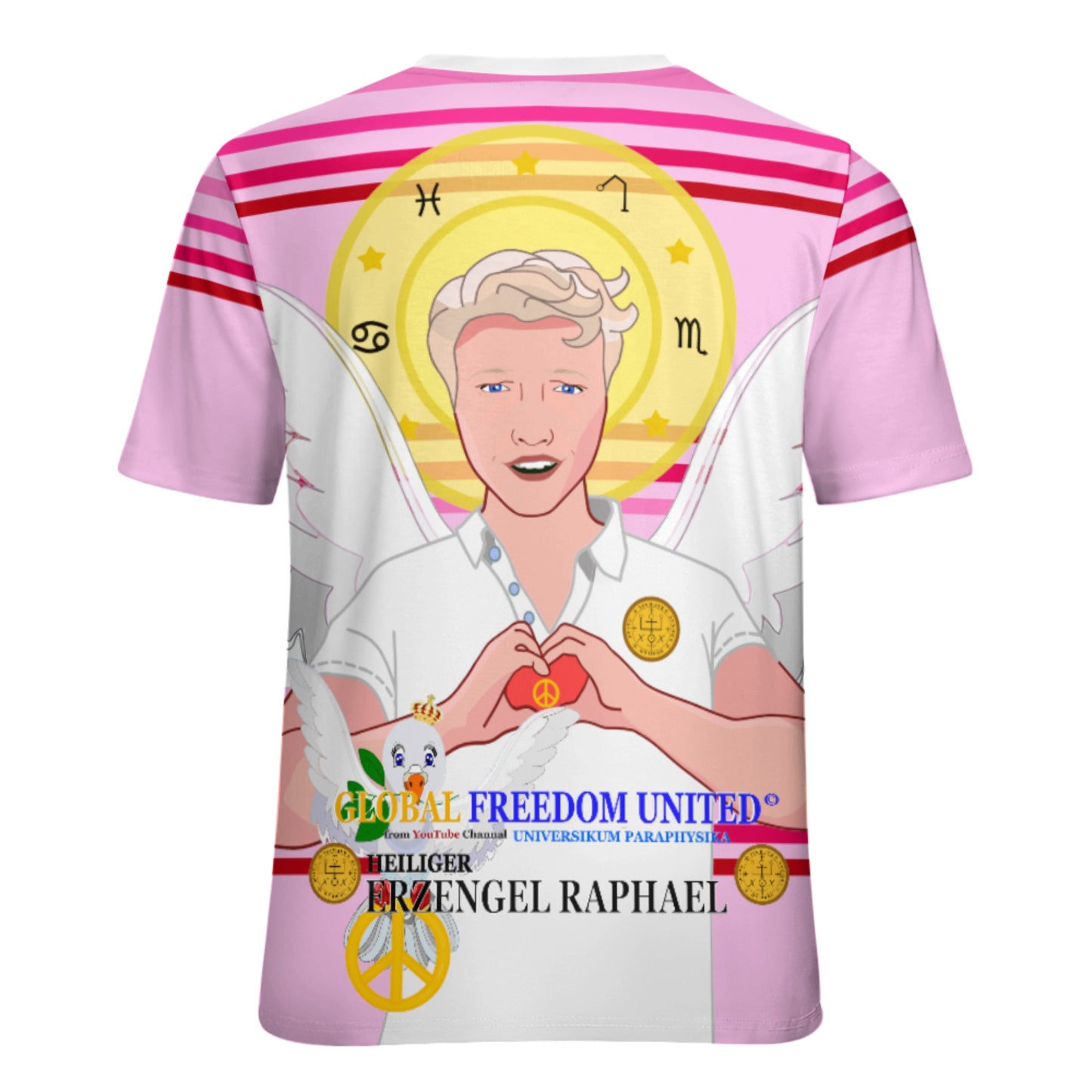 Women´s T-shirt 2 GLOBAL FREEDOM UNITED© Archangel Rafael German Pink2