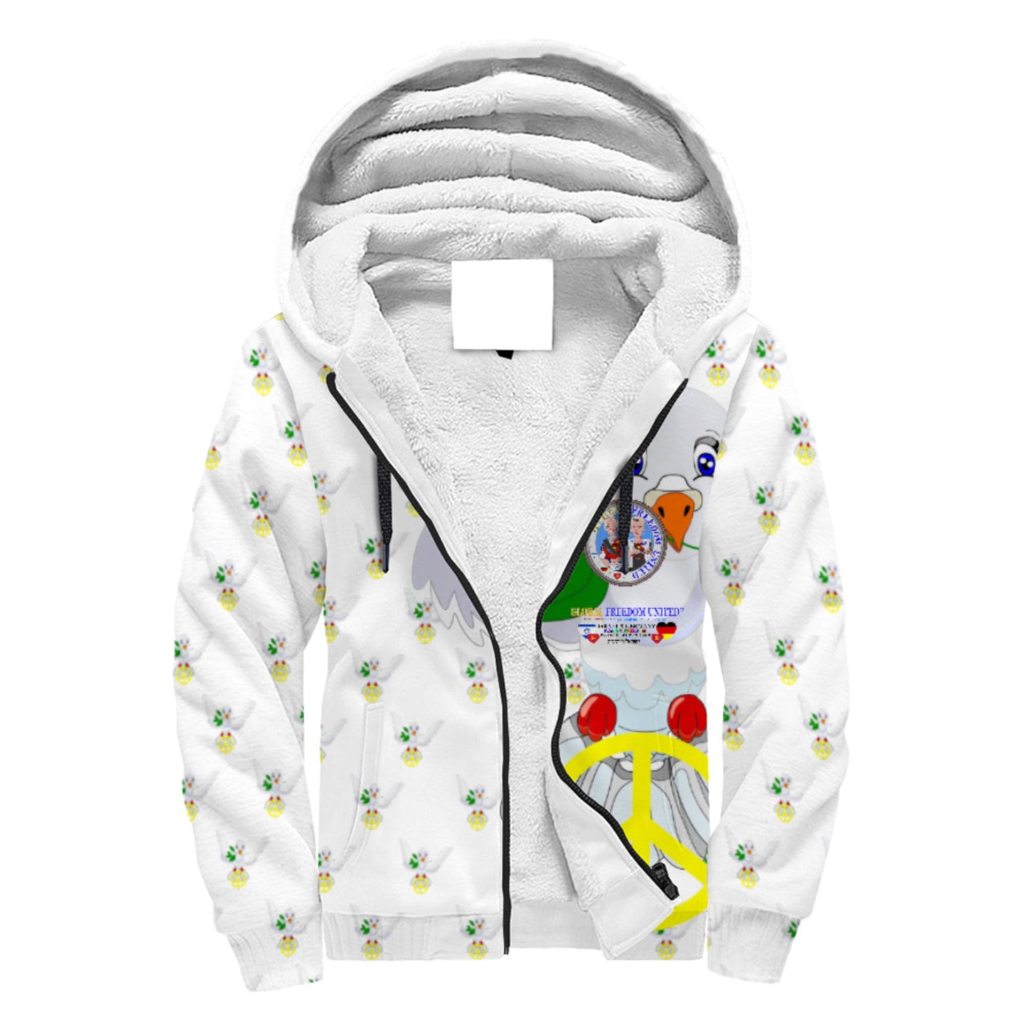 Plush Hoodie GLOBAL FREEDOM UNITED© Women Israel & Germany Old Peace Wight