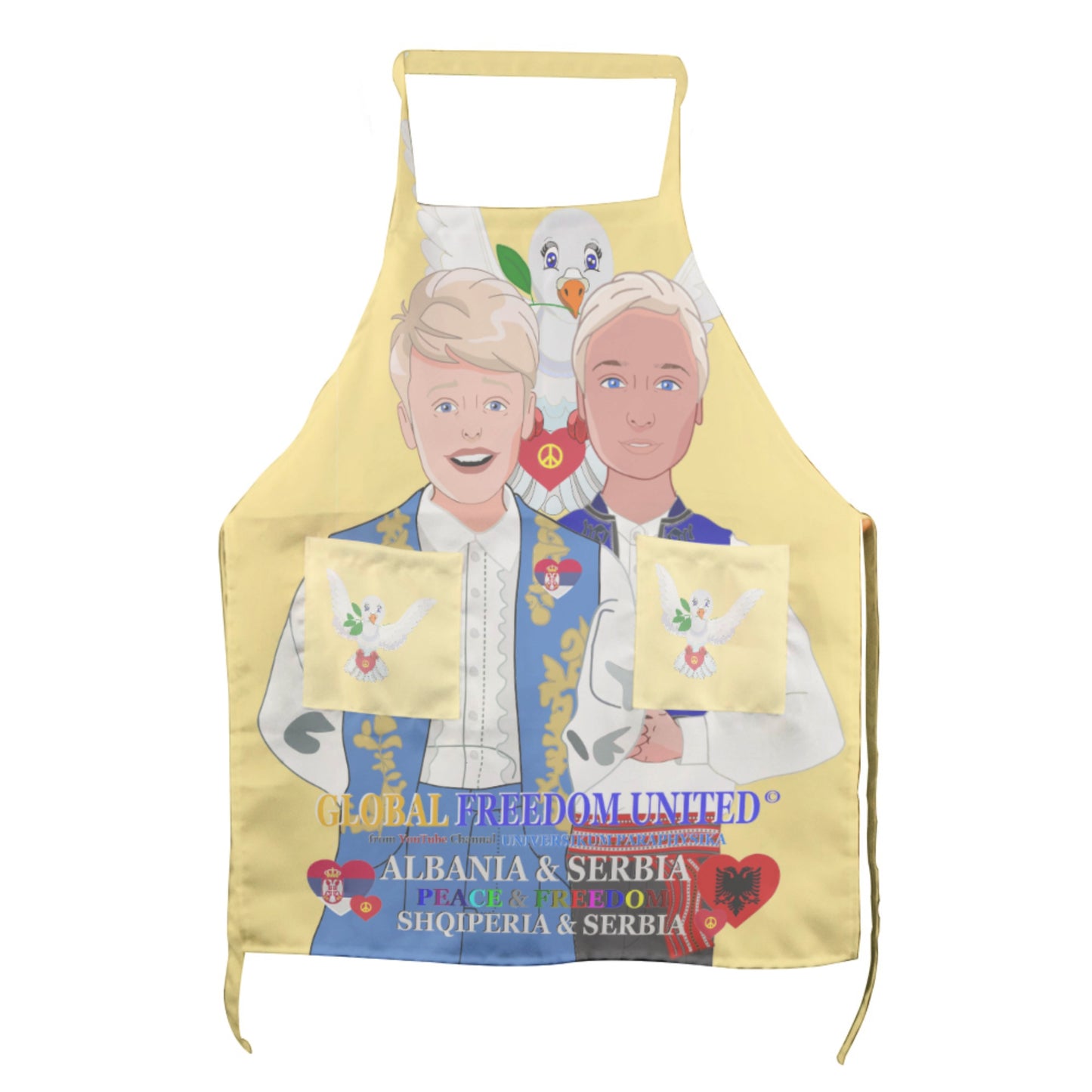 Apron GLOBAL FREEDOM UNITED© Men Albania & Serbia Yellow