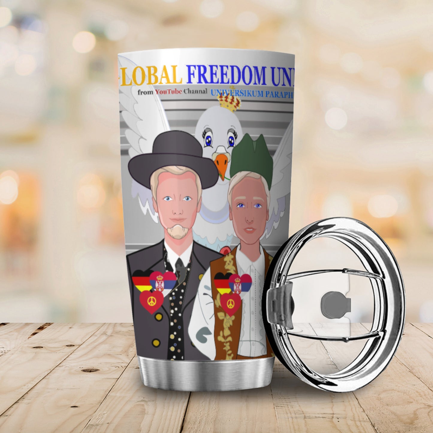 Tumbler GLOBAL FREEDOM UNITED© Men Serbia & Germany Grey