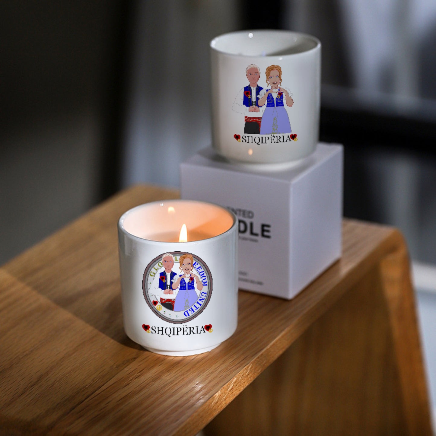 Ceramic Aromatherapy Candle GLOBAL FREEDOM UNITED© Couple Edition Albania