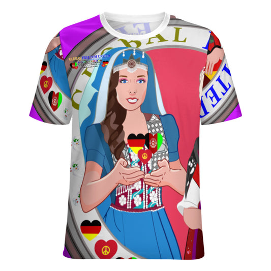 Full Print T-shirt Global Freedom United Women Afghanistan & Germany Old Peace Lilac