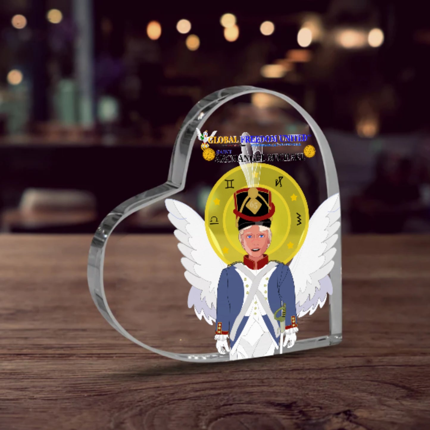 Acryl Heart  GLOBAL FREEDOM UNITED© Archangel Michael English V2