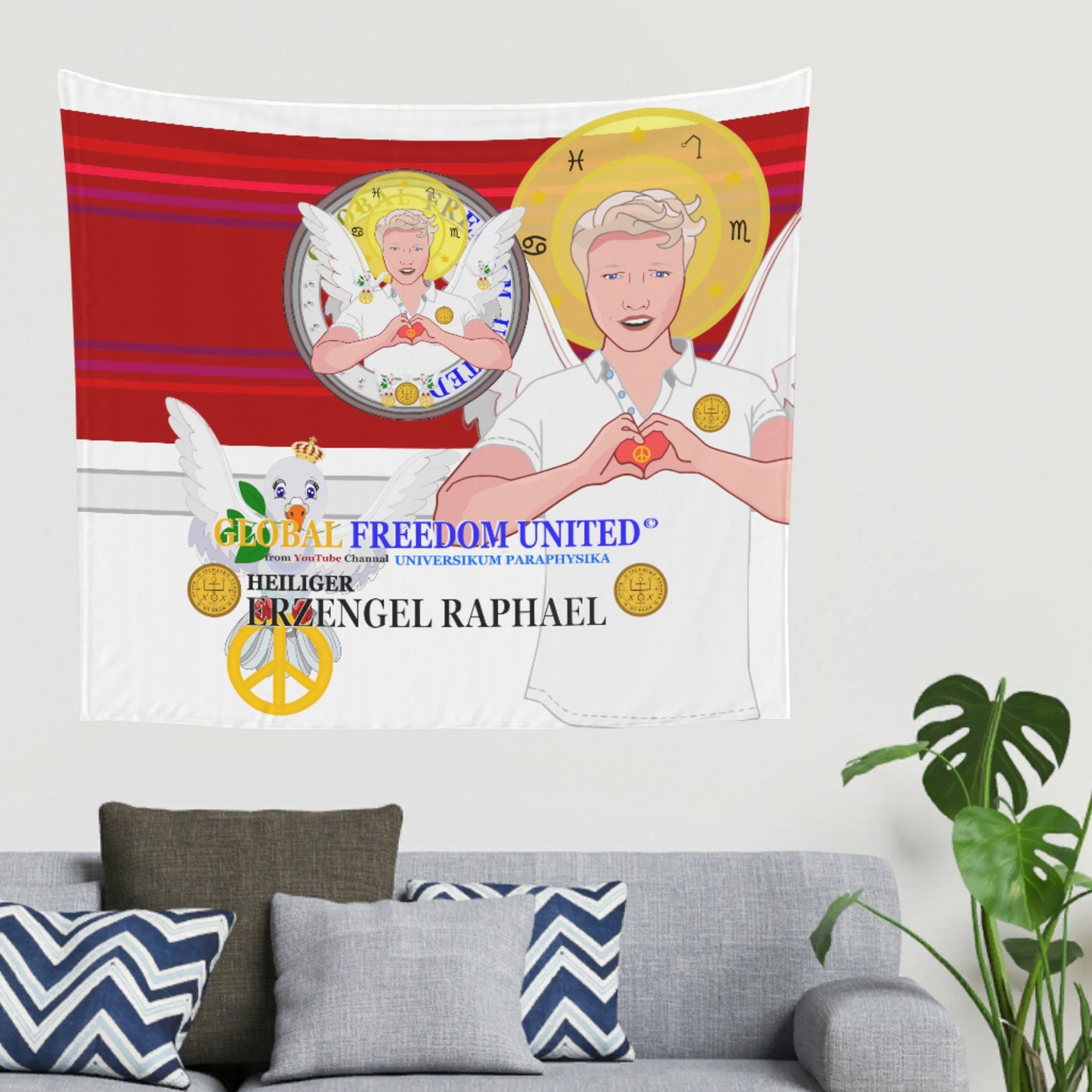 Tapestry Global Freedom United Archangel Raphael German Red