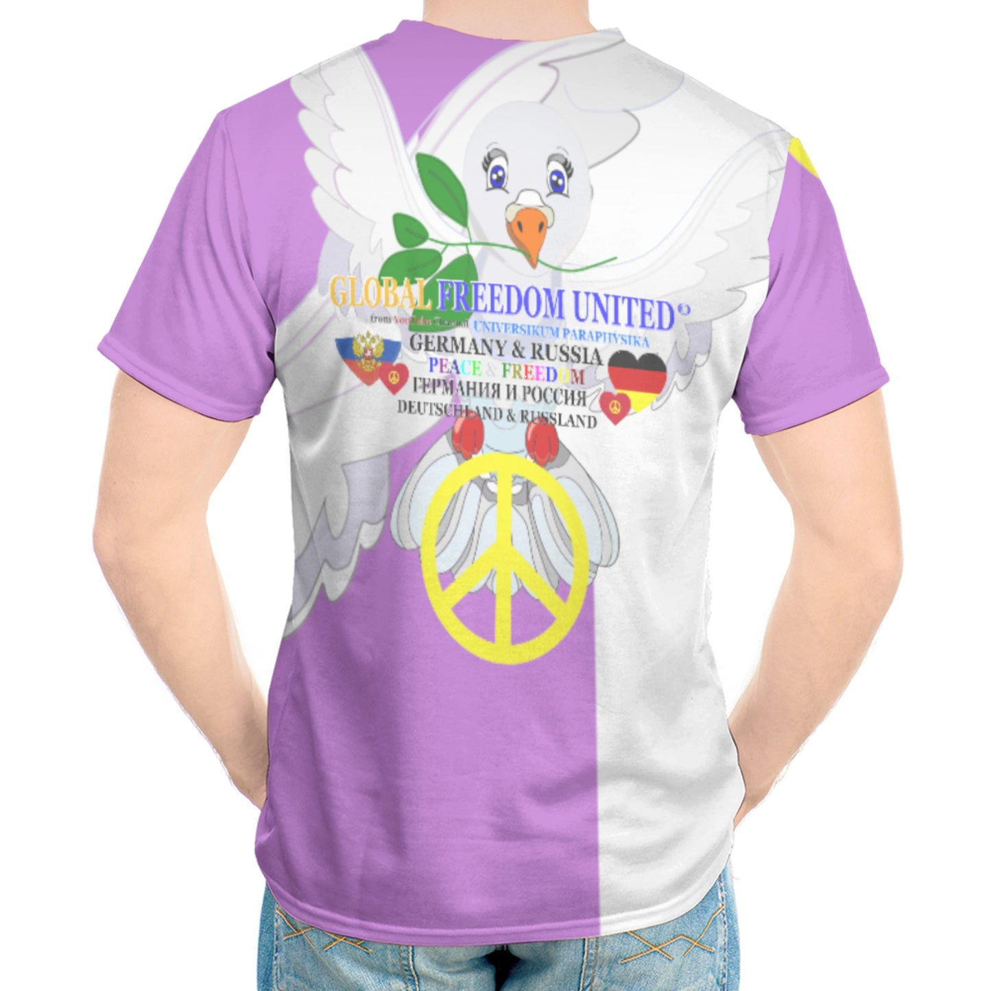 Men´s T-shirt GLOBAL FREEDOM UNITED© Men Russia & Germany V1 Lilac