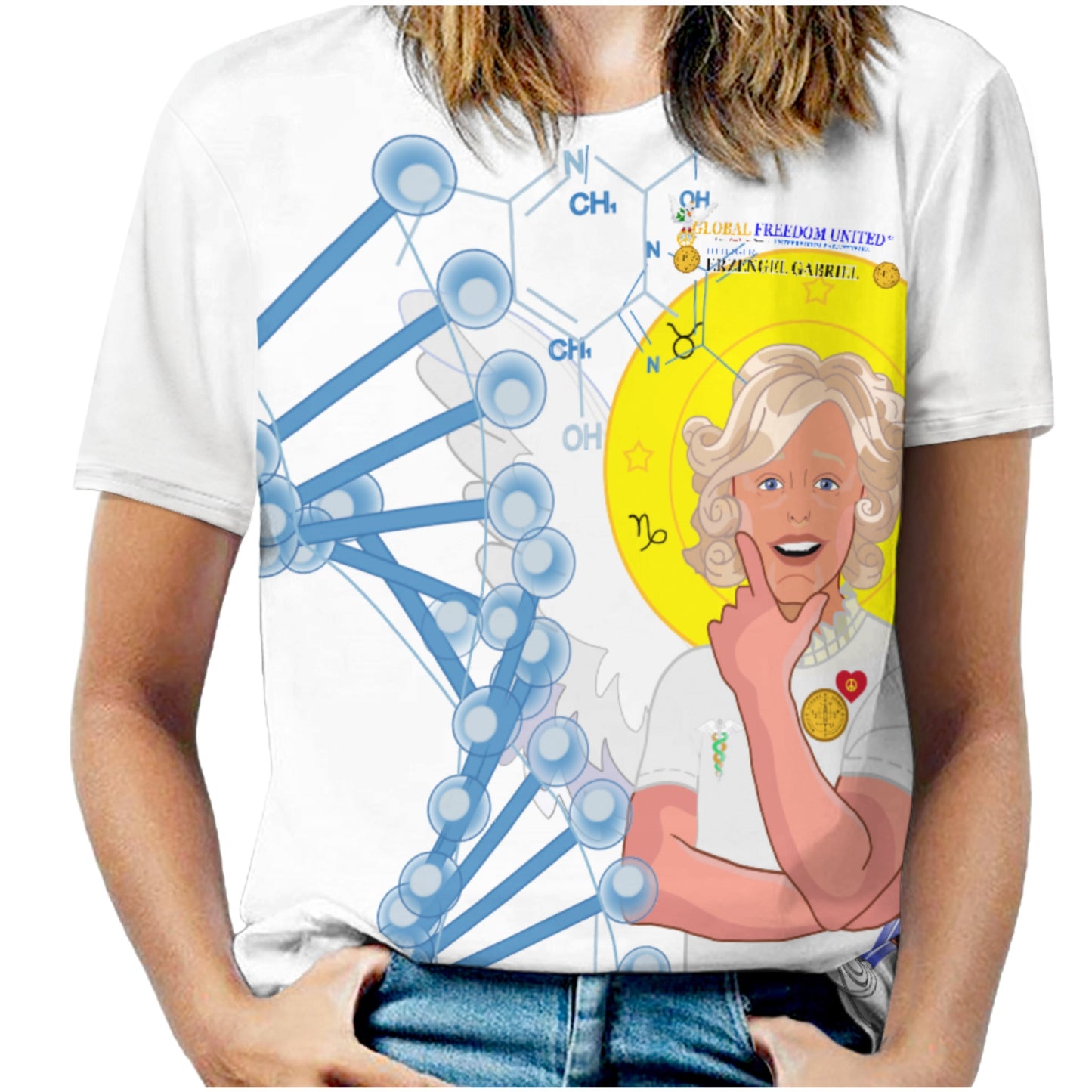 Women´s T-shirt GLOBAL FREEDOM UNITED© Archangel Gabriel German Lab