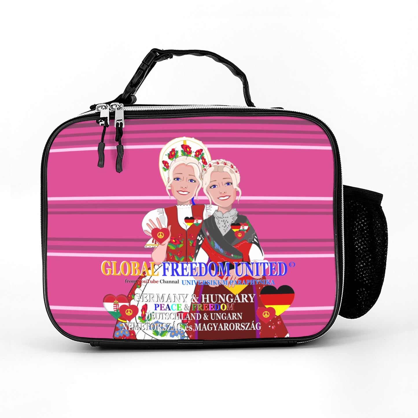 Leather Meal Bag GLOBAL FREEDOM UNITED© Women Hungary & Germany Pink