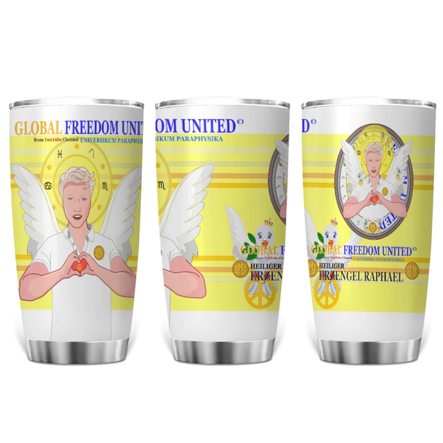 Tumbler Global Freedom United Archangel Raphael German  Yellow