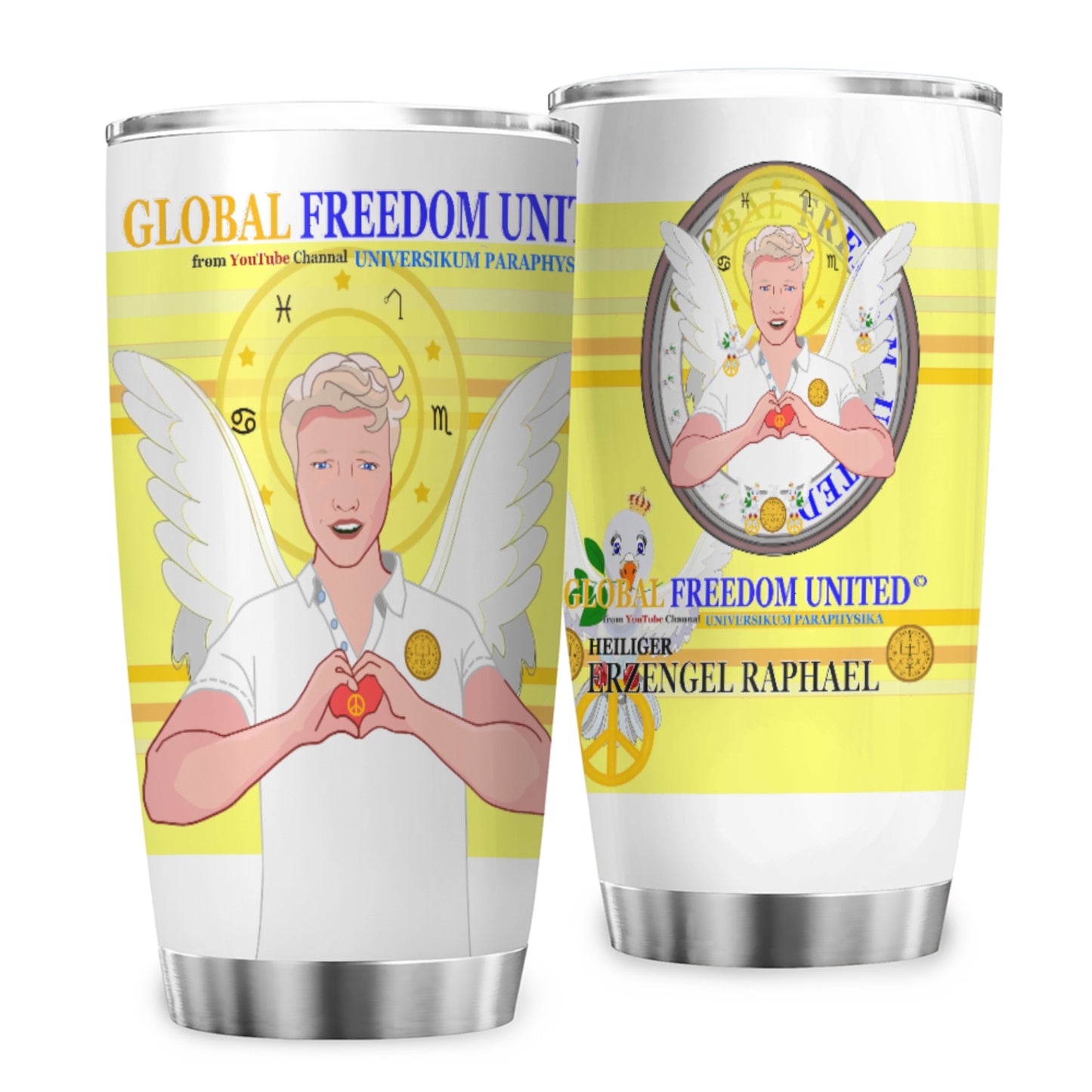 Tumbler Global Freedom United Archangel Raphael German  Yellow