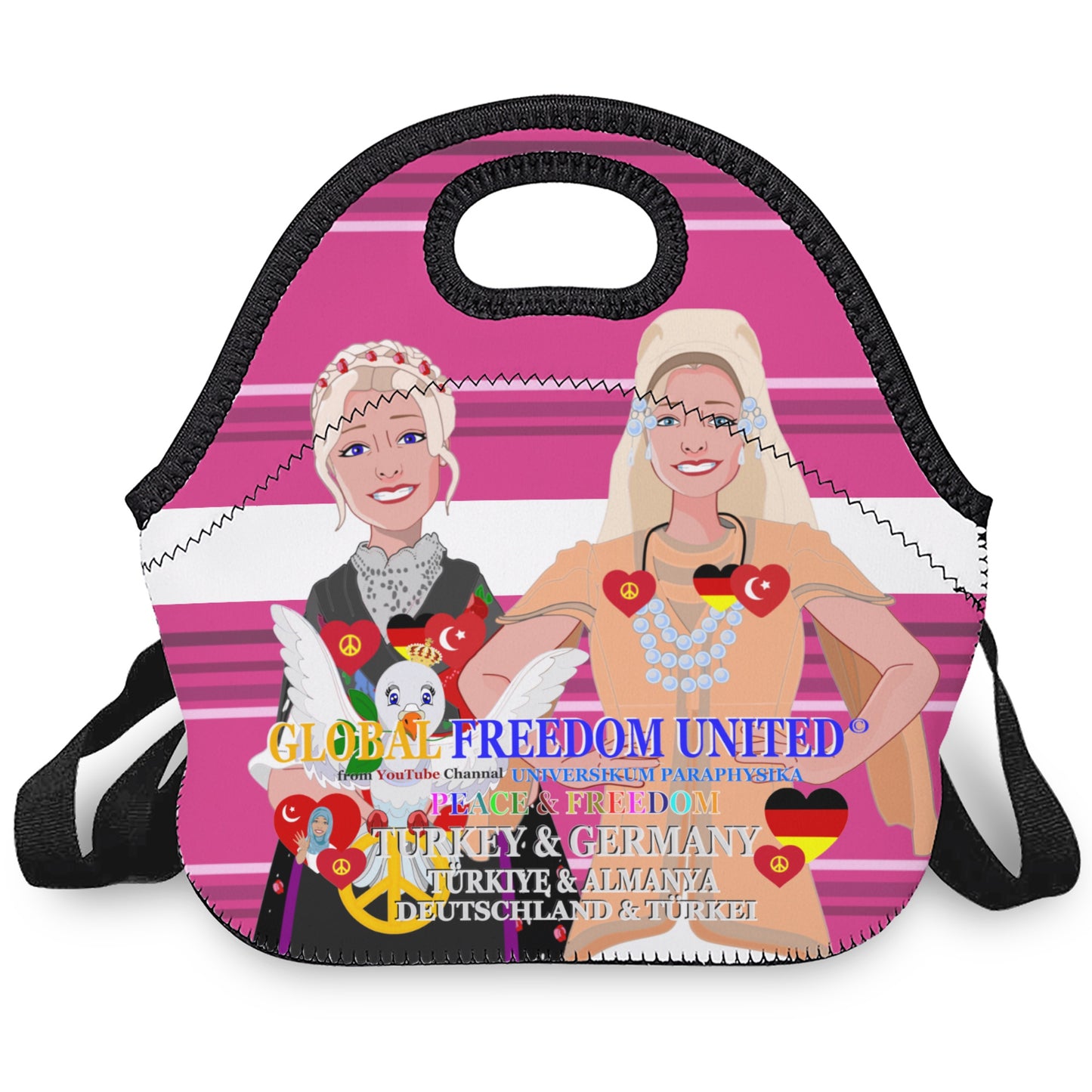 Meal Bag With Straw Global Freedom United Women Turkey & Germany Pink